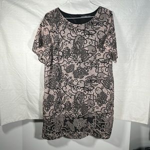 Signature Collection Pink and Black Dress Size 1X (18-20)